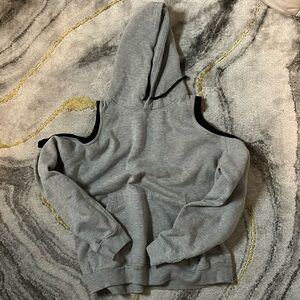 LF Los Angeles Gray Hoodie with shoulder cutouts